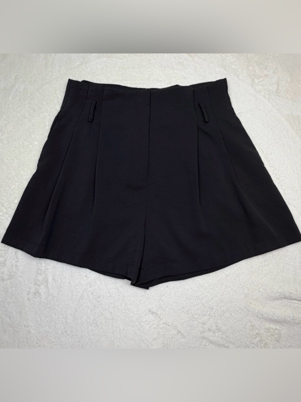 Böhme Black High Waist Flowy Dress Shorts Women M Böhme Black Office‎ Minimalist